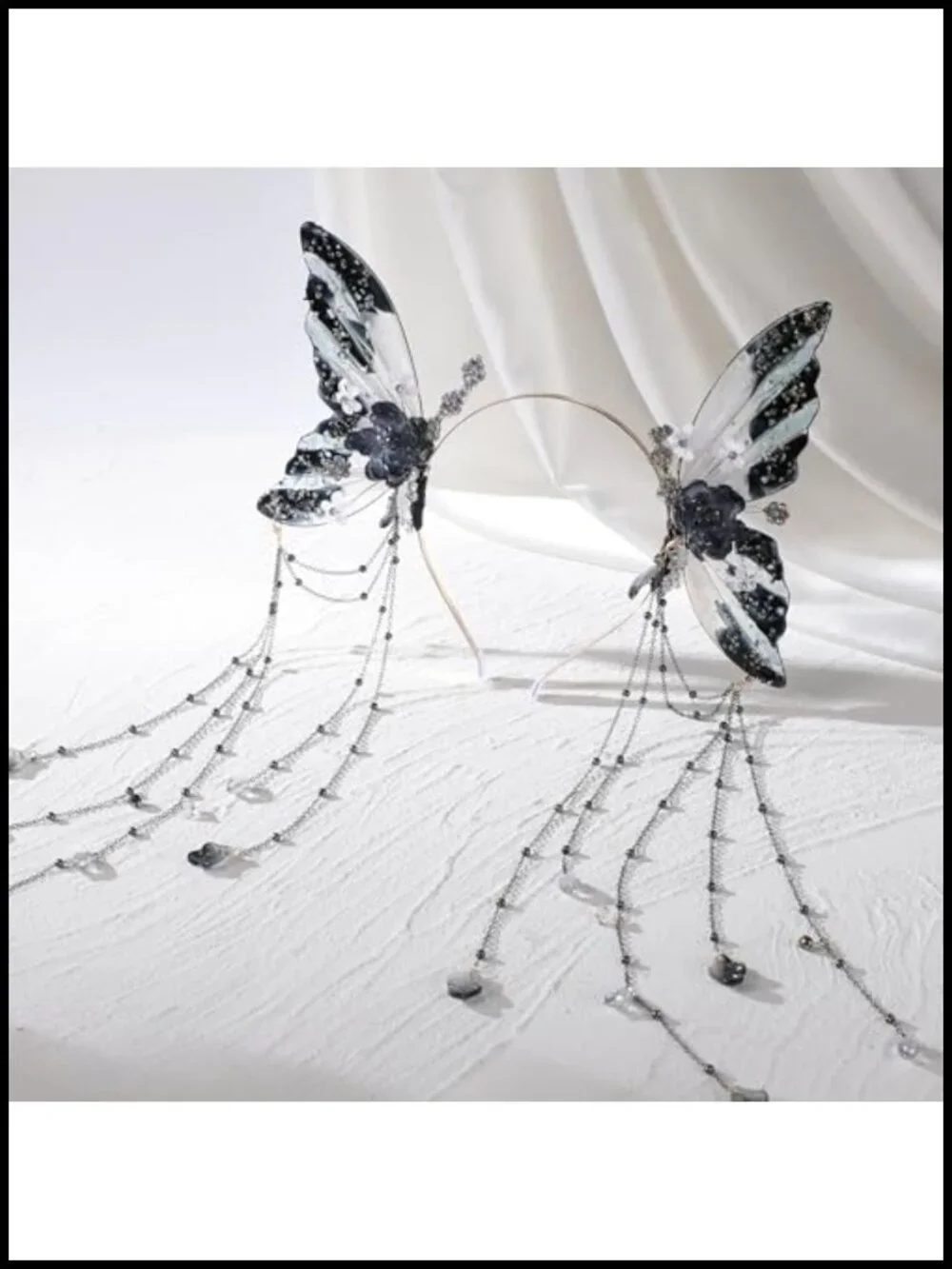 Fairy Butterfly Wings Headband with Tassel for Women Renaissance Cosplay